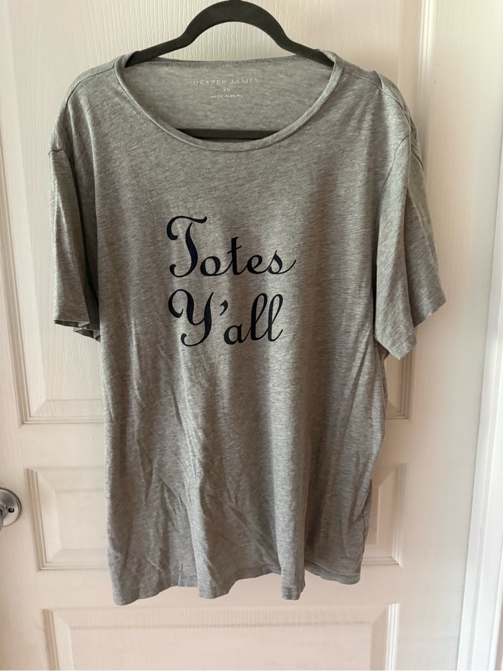Draper James Gray Logo Tee with White Print
